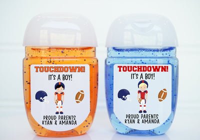 Football Theme Baby Shower Hand Sanitizer Labels - FBL100 - LABELS ONLY :) - Thatsawrapfavors