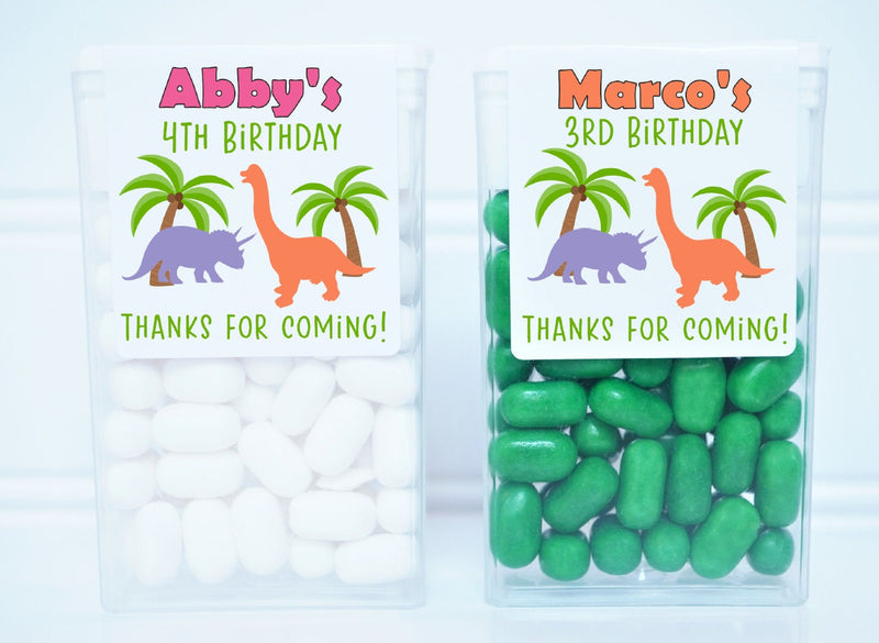 Dinosaur Theme Birthday Party Tic Tac Stickers - DIN201 - LABELS ONLY :) - Thatsawrapfavors