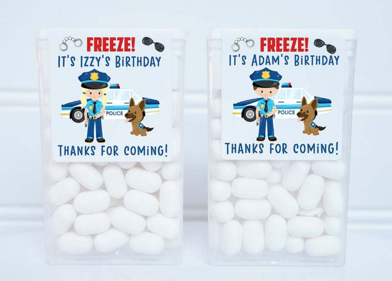 Police Theme Birthday Tic Tac Labels - POL200 - LABELS ONLY :) - Thatsawrapfavors