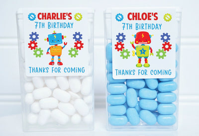 Robot Theme Birthday Tic Tac Labels - ROB200 - LABELS ONLY :) - Thatsawrapfavors