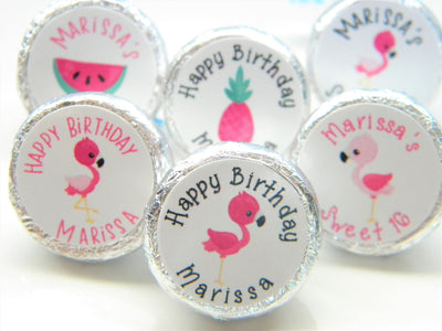 Flamingo Theme Birthday Party Tic Tac Labels - FLA200 - LABELS ONLY :) - Thatsawrapfavors