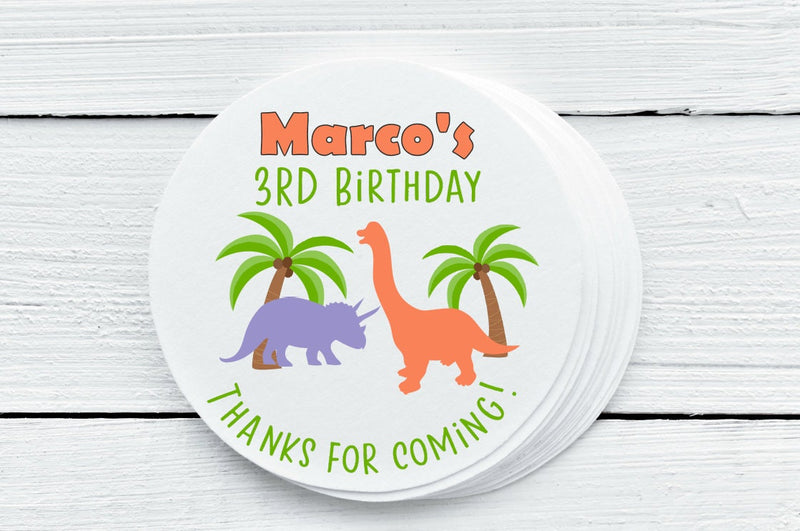 Dinosaur Theme Favor Labels - Gift Tags - Several Sizes Available - DIN026 - Thatsawrapfavors