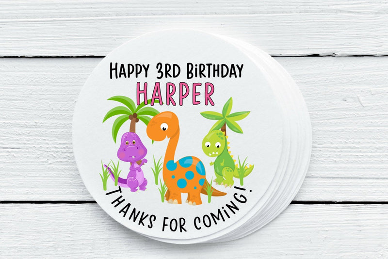 Dinosaur Theme Favor Labels - Gift Tags - Several Sizes Available - DIN025 - Thatsawrapfavors