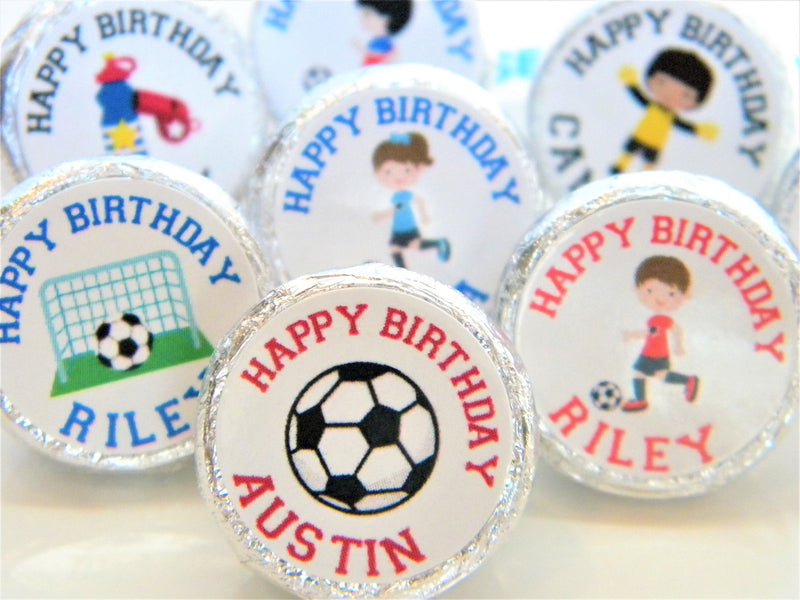 Soccer Theme Favor Labels - Gift Tags - Several Sizes Available - SOC025 - Thatsawrapfavors