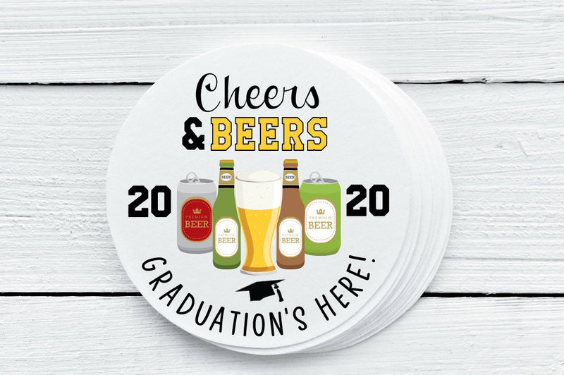 Cheers and Beers Theme Graduation Favor Labels - Gift Tags - Several Sizes Available - GRD037 - Thatsawrapfavors