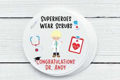 Medical School Theme Graduation Favor Labels - Gift Tags - Several Sizes Available - MED028 - Thatsawrapfavors