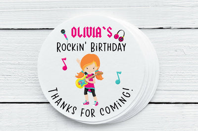 Rock Star Theme Favor Labels - Gift Tags - Several Sizes Available - ROK026 - Thatsawrapfavors