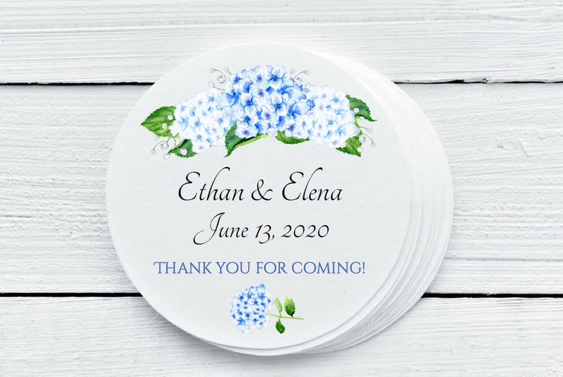 Blue Floral Wedding Favor Labels - Gift Tags - Several Sizes Available - BFL025 - Thatsawrapfavors