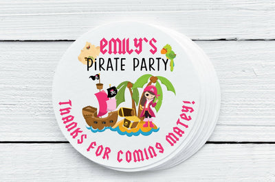 Pirate Theme Favor Labels - Gift Tags - Several Sizes Available - PIR026 - Thatsawrapfavors