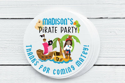 Pirate Theme Favor Labels - Gift Tags - Several Sizes Available - PIR026 - Thatsawrapfavors