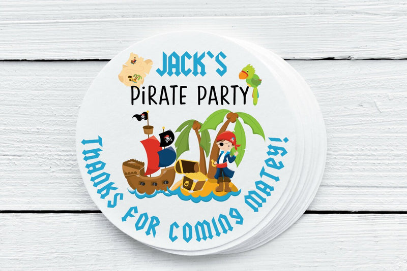 Pirate Theme Favor Labels - Gift Tags - Several Sizes Available - PIR025 - Thatsawrapfavors