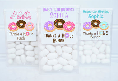 Donut Theme Birthday Tic Tac Labels - DON200 - STICKERS ONLY :) - Thatsawrapfavors