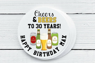 Cheers & Beers Theme Favor Labels - Gift Tags - Several Sizes Available - CNB025 - Thatsawrapfavors