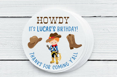 Western Theme Party Favor Labels - Gift Tags - Several Sizes Available - WES027 - Thatsawrapfavors