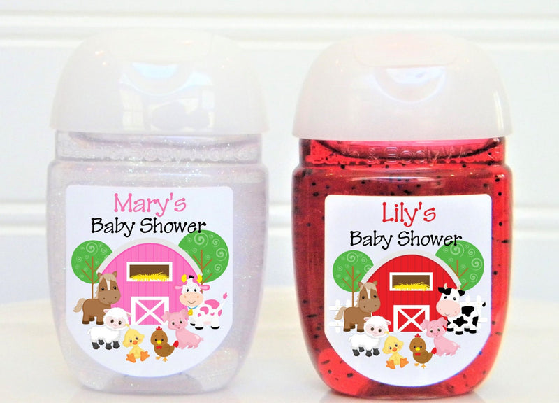 Farmyard Baby Shower Hand Sanitizer Favor Labels - FAR101 - LABELS ONLY :) - Thatsawrapfavors