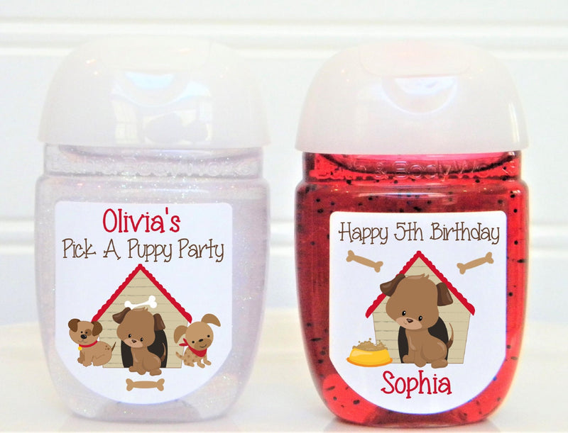 Adopt A Puppy Theme Birthday Party Hand Sanitizer Favor Labels - PUP100 - LABELS ONLY :) - Thatsawrapfavors