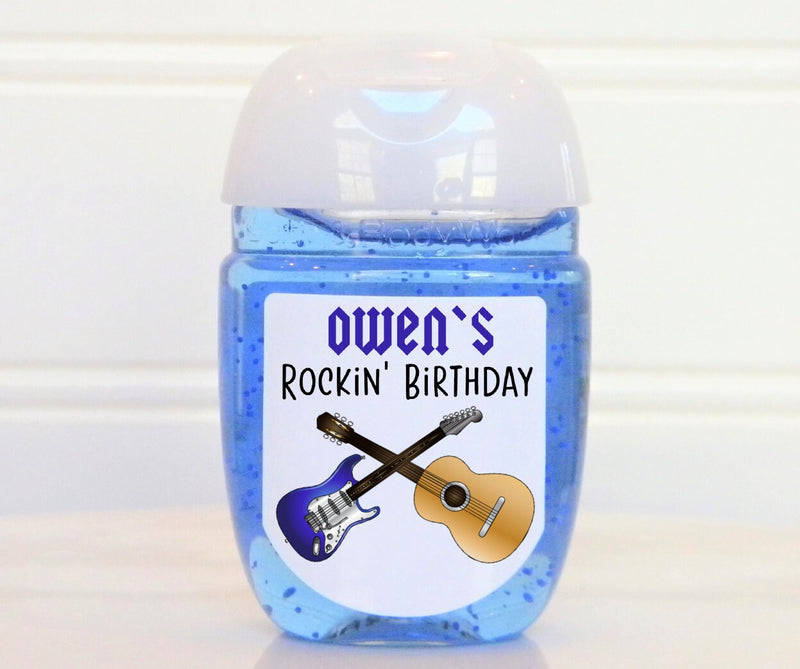 Rock Musician Theme Birthday Party Hand Sanitizer Labels - ROK100 - LABELS ONLY :) - Thatsawrapfavors