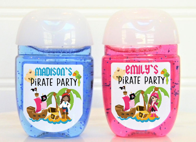 Pirate Theme Birthday Hand Sanitizer Favor Labels - PIR101 - LABELS ONLY :) - Thatsawrapfavors