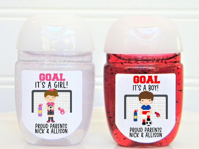 Soccer Theme Baby Shower Hand Sanitizer Favor Labels - SOC101 - LABELS ONLY :) - Thatsawrapfavors