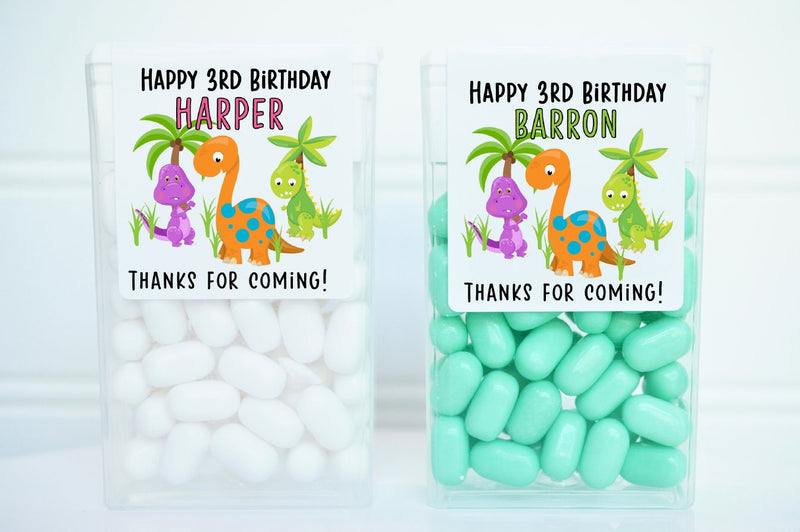 Dinosaur Theme Birthday Tic Tac Labels - DIN200 - LABELS ONLY :) - Thatsawrapfavors