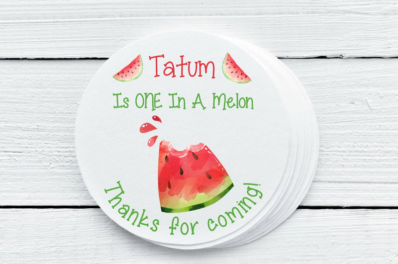 Watermelon Theme Party Favor Labels - Gift Tags - Several Sizes Available - WTR025 - Thatsawrapfavors