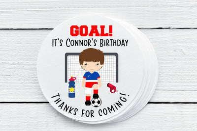 Soccer Theme Favor Labels - Gift Tags - Several Sizes Available - SOC025 - Thatsawrapfavors