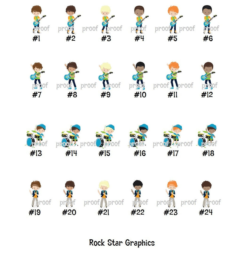 Rock Star Theme Favor Labels - Gift Tags - Several Sizes Available - ROK027 - Thatsawrapfavors