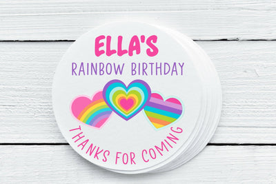 Rainbow Theme Favor Labels - Gift Tags - Several Sizes Available - RNH025 - Thatsawrapfavors