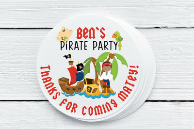 Pirate Theme Favor Labels - Gift Tags - Several Sizes Available - PIR025 - Thatsawrapfavors