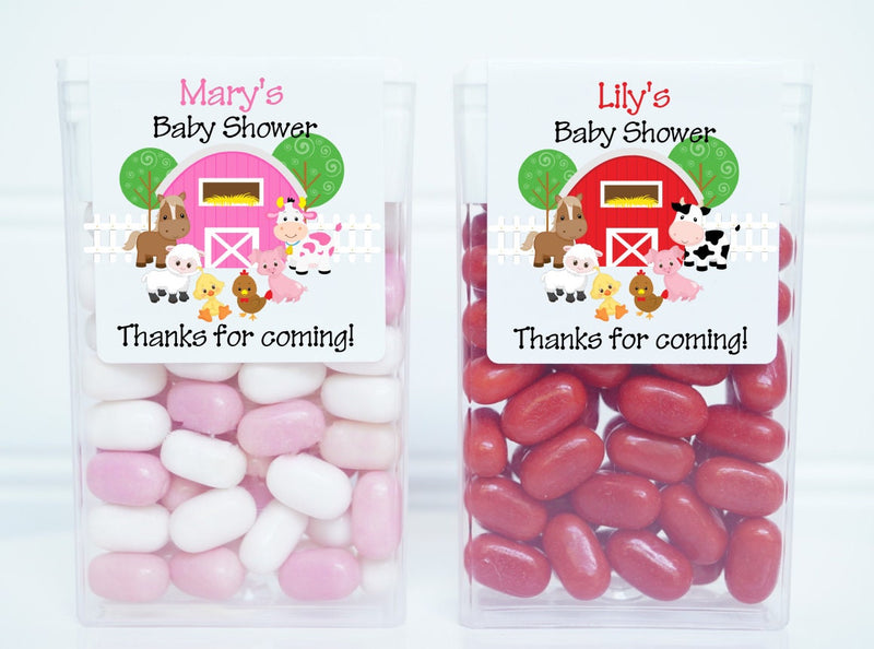 Farm Theme Tic Tac Baby Shower Labels - FAR200 - STICKERS ONLY :) - Thatsawrapfavors