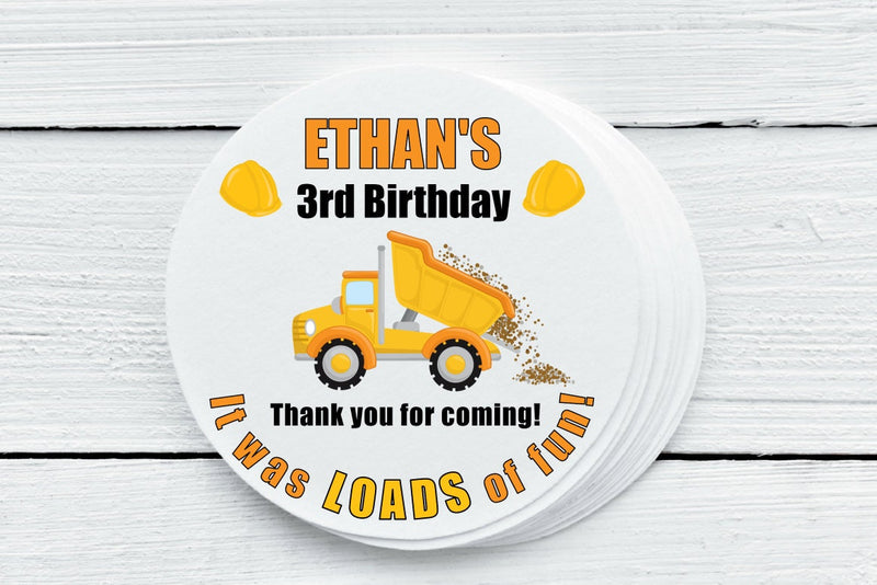 Construction Theme Favor Labels - Gift Tags - Several Sizes Available - CON025 - Thatsawrapfavors