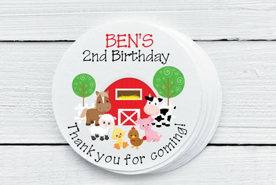 Farm Theme Party Favor Labels - Gift Tags - Several Sizes Available - FAR025 - Thatsawrapfavors
