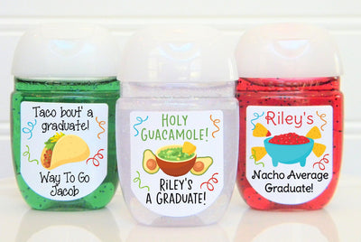 Guacamole Fiesta Theme Graduation Favor Labels - Gift Tags - Several Sizes Available -  - GRD035 - Thatsawrapfavors