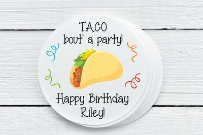 Taco Theme Party Favor Labels - Gift Tags - Several Sizes Available - TAB025 - Thatsawrapfavors
