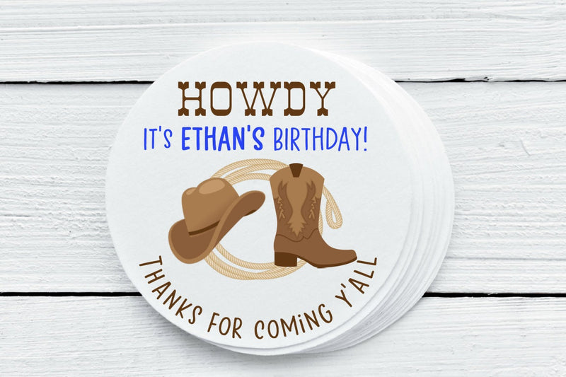 Western Theme Party Favor Labels - Gift Tags - Several Sizes Available - WES025 - Thatsawrapfavors
