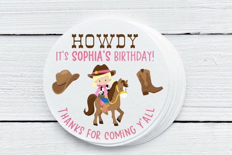 Western Theme Party Favor Labels - Gift Tags - Several Sizes Available - WES028 - Thatsawrapfavors