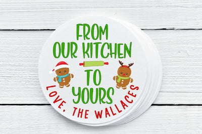 Christmas Baking Theme Favor Labels - Gift Tag Stickers - Several Sizes Available - CBK025 - Thatsawrapfavors