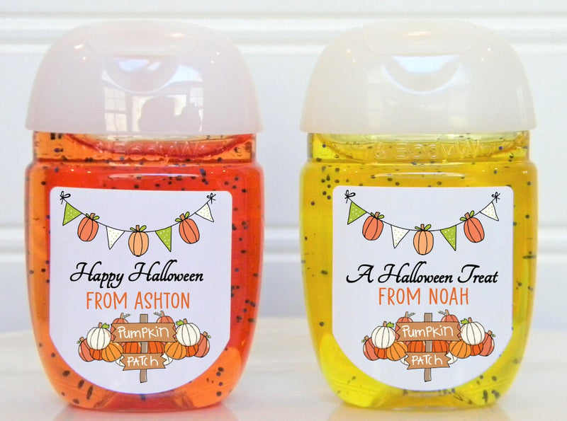 Halloween Pumpkin Patch Theme Halloween Hand Sanitizer  Labels - HAL112 - LABELS ONLY :) - Thatsawrapfavors