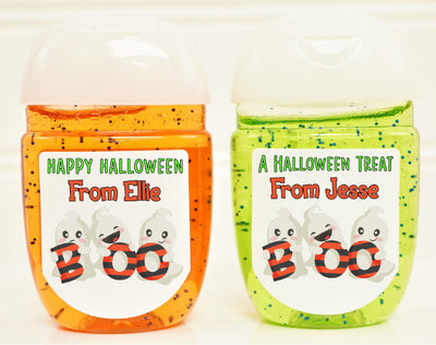 Halloween Ghosts Theme Party Hand Sanitizer Labels - HAL109 - LABELS ONLY :) - Thatsawrapfavors