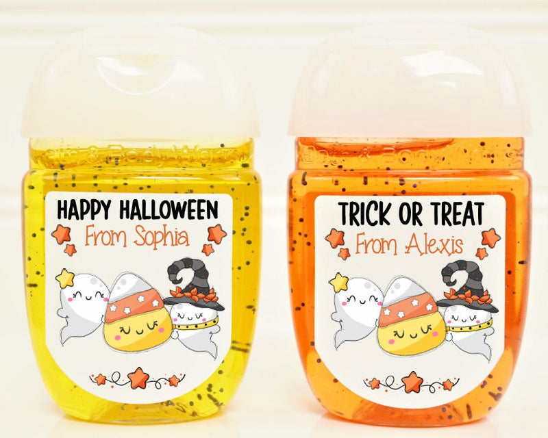 Halloween Ghosts Theme Hand Sanitizer Labels - HAL107 - LABELS ONLY :) - Thatsawrapfavors