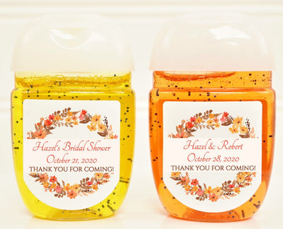 Fall Wreath Theme Wedding or Bridal Shower Hand Sanitizer Labels - FAL104 - LABELS ONLY :) - Thatsawrapfavors