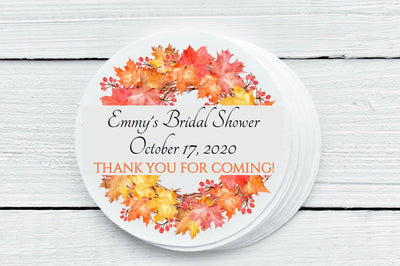 Fall Leaves Wedding Favor Labels - Gift Tags - Several Sizes Available - TKG025 - Thatsawrapfavors
