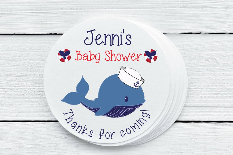 Nautical Theme Baby Shower Favor Labels - Gift Tags - Several Sizes Available - NAB025 - Thatsawrapfavors
