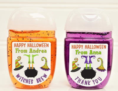 Halloween Witch Theme Hand Sanitizer Labels - HAL105 - LABELS ONLY :) - Thatsawrapfavors