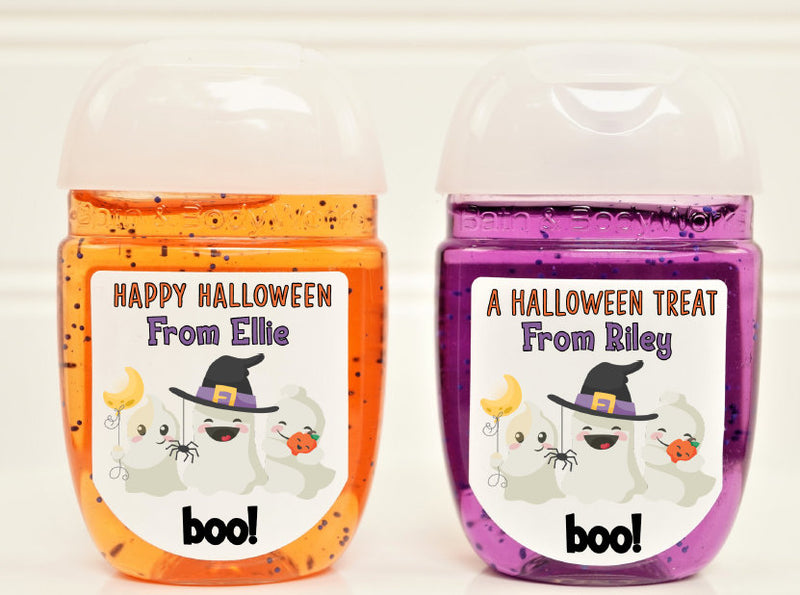 Halloween Ghosts Theme Hand Sanitizer Labels - HAL102 - LABELS ONLY :) - Thatsawrapfavors
