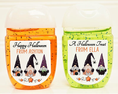 Halloween Gnomes Theme Halloween Hand Sanitizer Labels - HAL106 - LABELS ONLY :) - Thatsawrapfavors