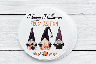 Halloween Cute Gnomes Favor Labels - Gift Tags - Several Sizes Available  - HAL028 - Thatsawrapfavors