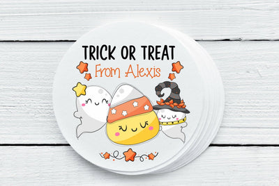 Halloween Ghosts Candy Corn Favor Labels - Gift Tags - Several Sizes Available  - HAL032 - Thatsawrapfavors