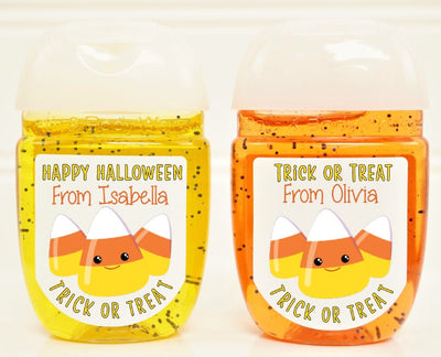 Halloween Candy Corn Theme Hand Sanitizer Labels - HAL110 - LABELS ONLY :) - Thatsawrapfavors