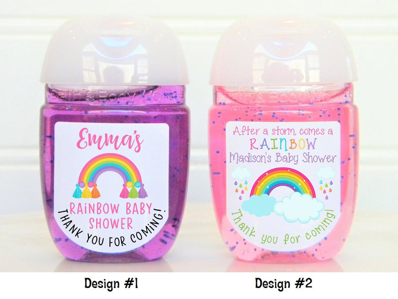 Rainbow Baby Shower Theme Hand Sanitizer Labels - RBW100 -LABELS ONLY :) - Thatsawrapfavors